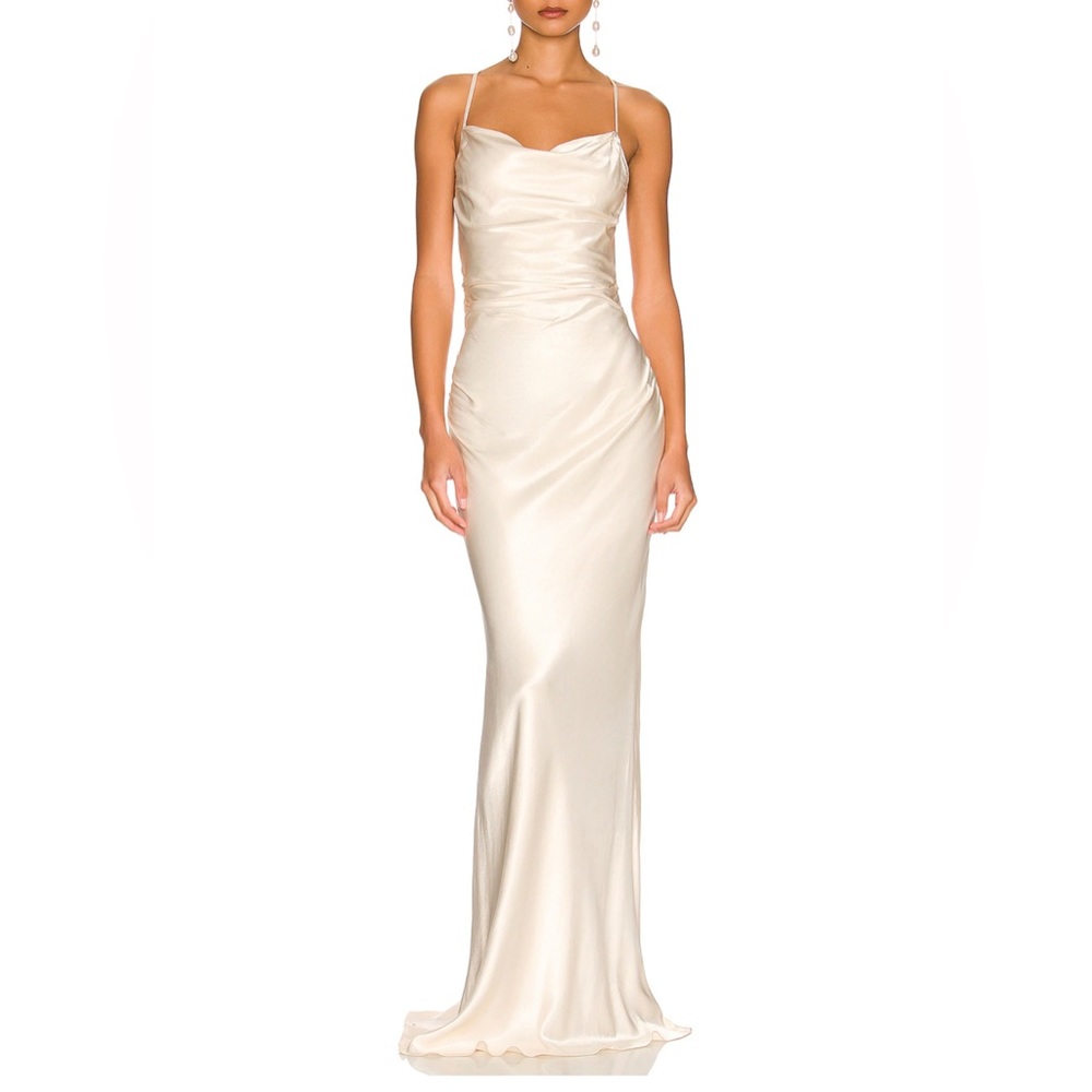 NWT Shona Joy La Lune Lace Back Maxi Dress in Cream